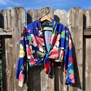 Zara kimono sleeve crop top